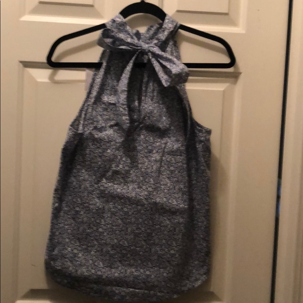 JCrew sleeveless top w/tie neck